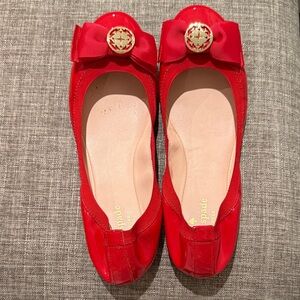Kate Spade Cherry Red Bow Flats